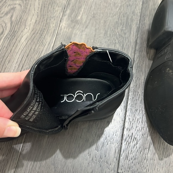 Sugar black dress booties with zippers and cheetah print - Picture 6 of 9